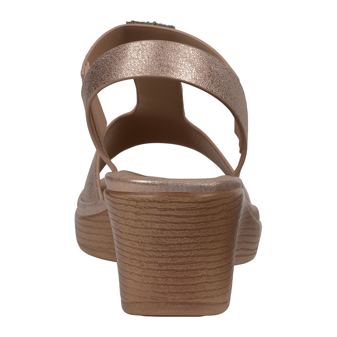 Women's Elissa Rose Gold Embellished Wedge Sandals