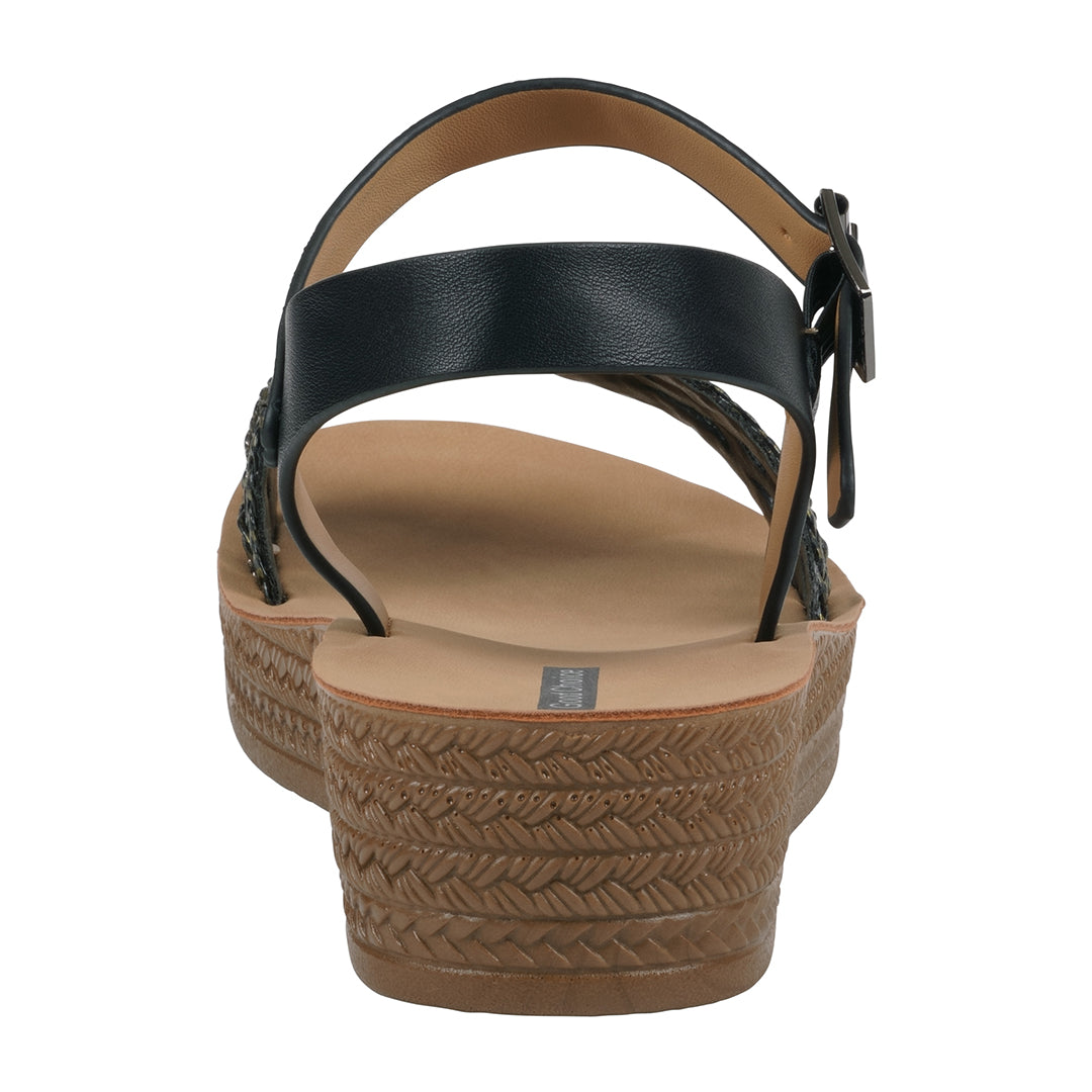 Women's Fay Black Embellished Cross Strap Sandals