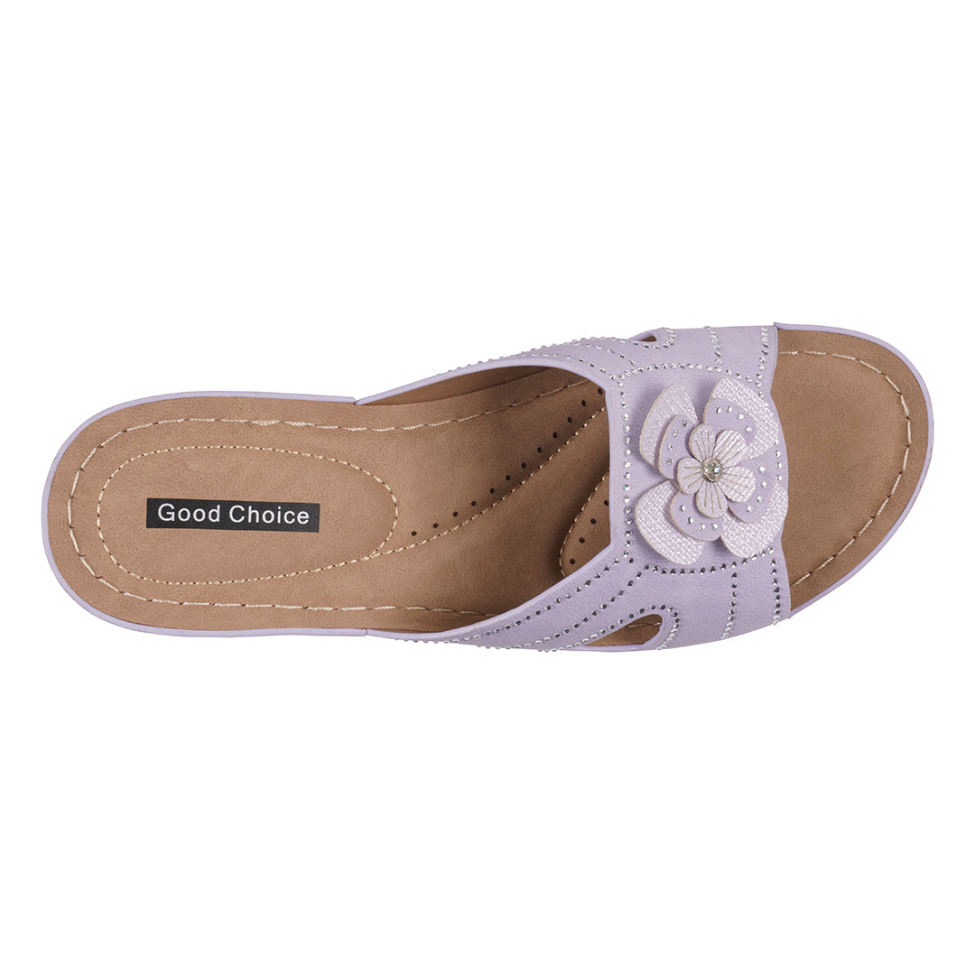 Women's Fiora Lilac Floral Wedge Sandals