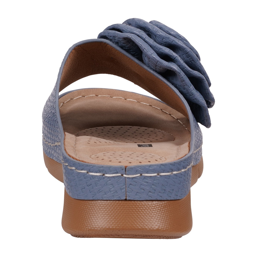 Women's Honey Blue Flat Comfort Sandals