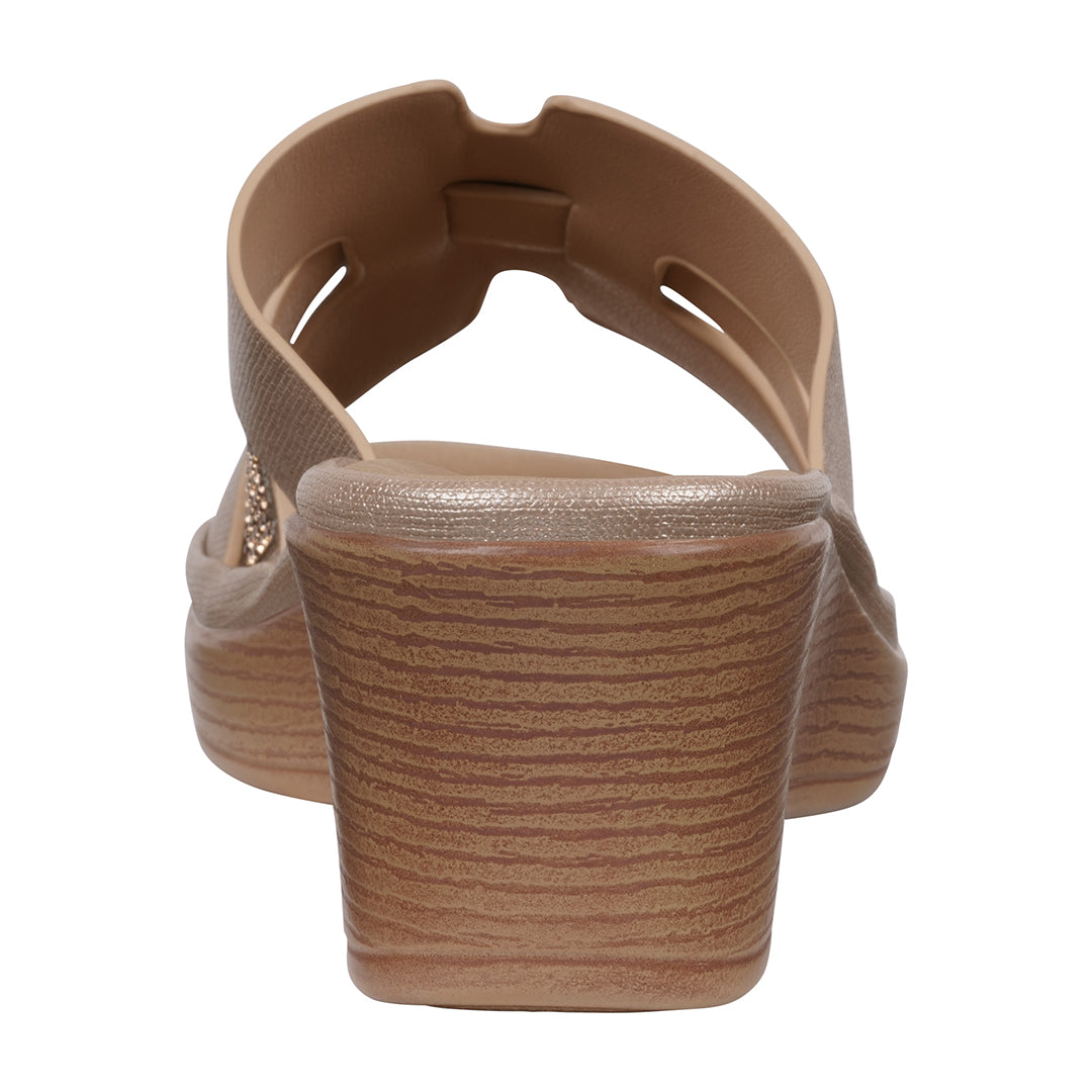 Women's Frances Gold Embellished Wedge Sandals