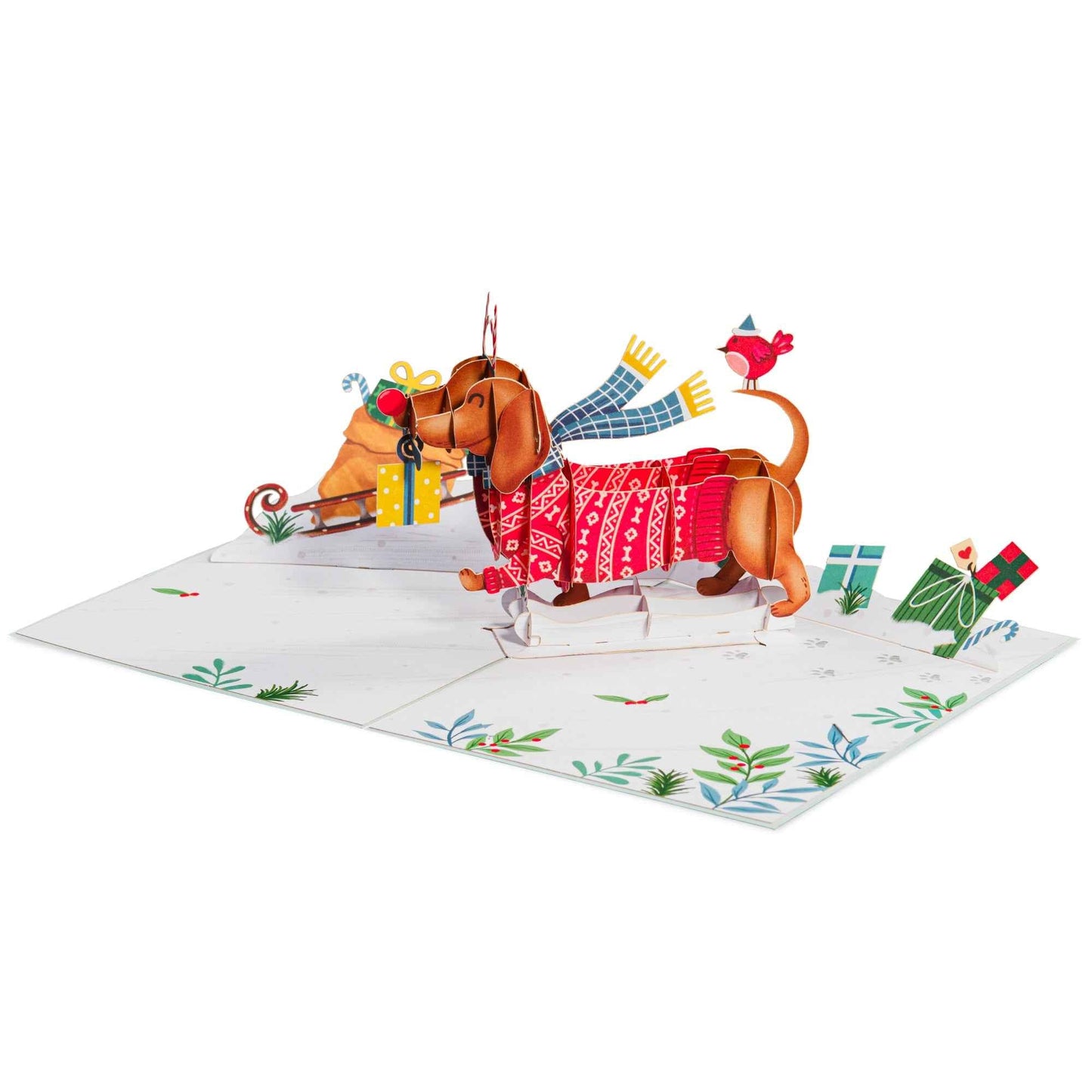 Woofy Christmas Pop Up Card, with Keepsake