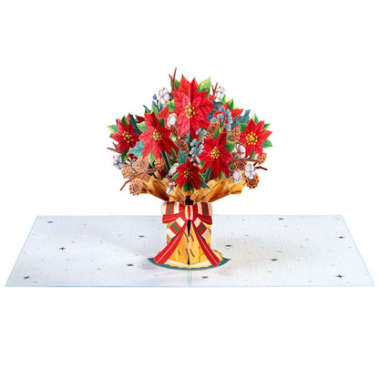 HugePop Christmas Spirit Flower Bouquet Pop Up Card