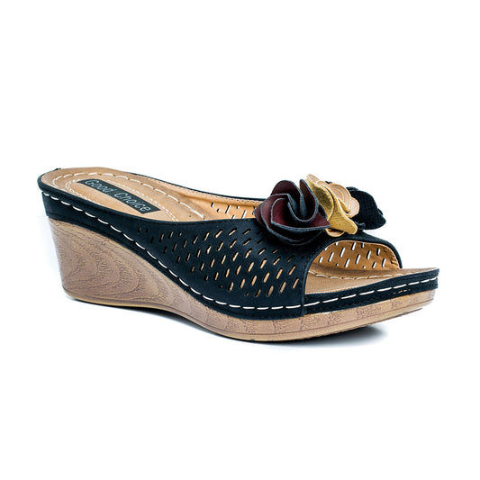 Women's Juliet Black Wedge Sandals