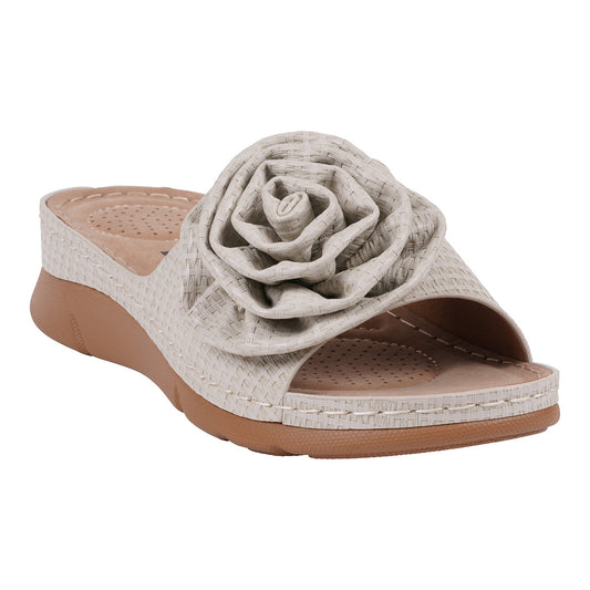 Women's Honey Grey Flat Comfort Sandals