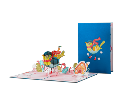 Holiday Bird Pop Up Christmas Card