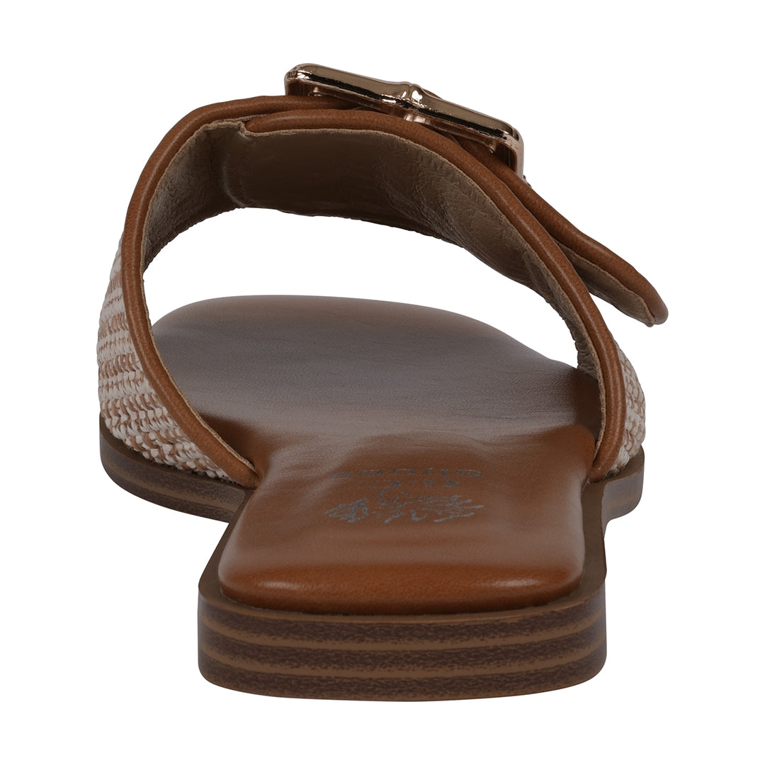 Women's Indie Natural Woven Buckle Flat Sandals