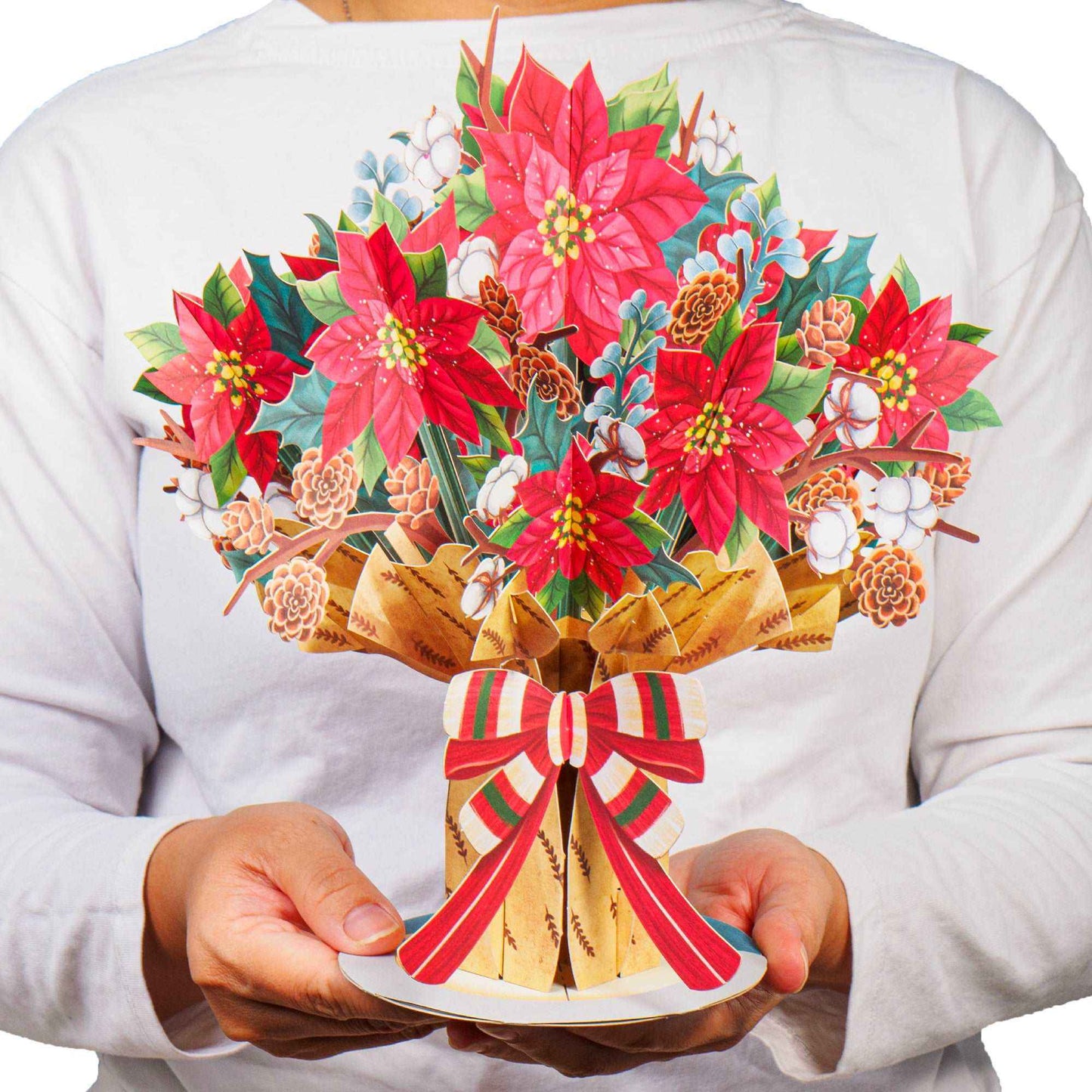 HugePop Christmas Spirit Flower Bouquet Pop Up Card