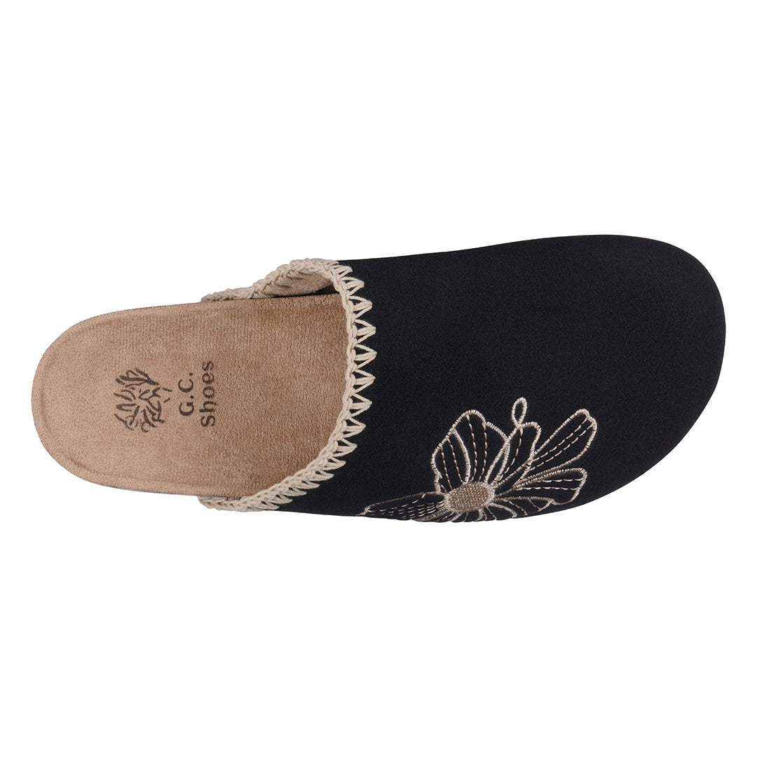 Women's Jamie Black Slide Footbed Clogs