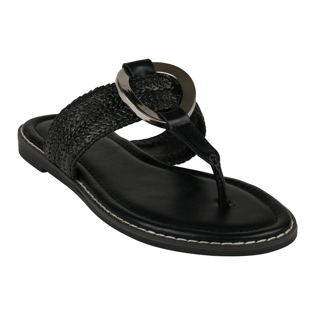 Women's Jovie Black Thong Flat Sandals