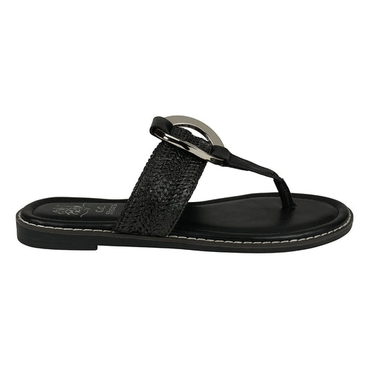 Women's Jovie Black Thong Flat Sandals