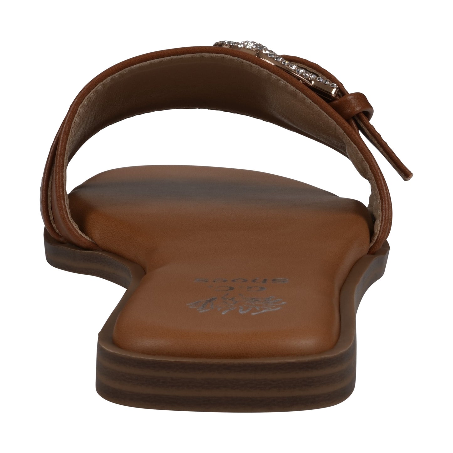 Women's Kenna Natural Embellished Buckle Flat Sandals