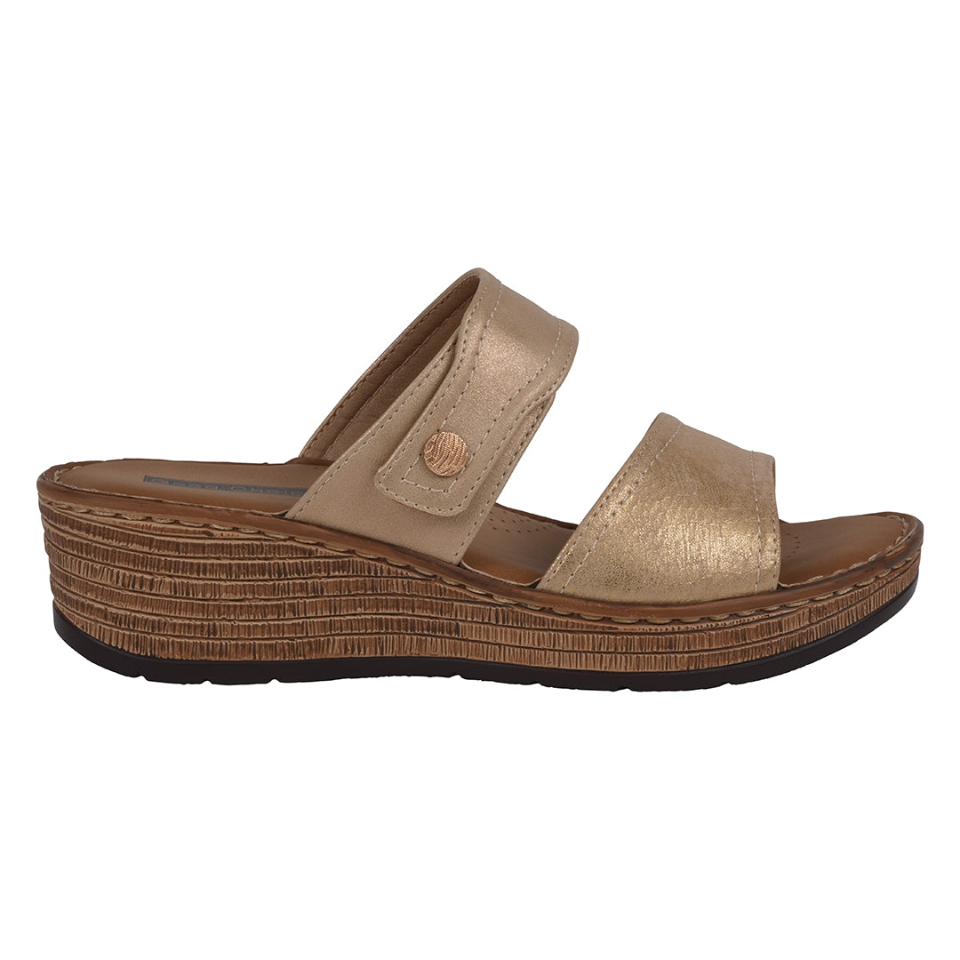 Women's Meli Gold Wedge Sandals