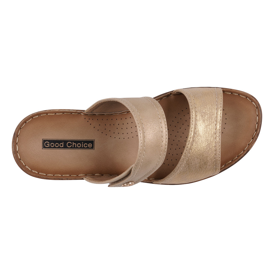 Women's Meli Gold Wedge Sandals
