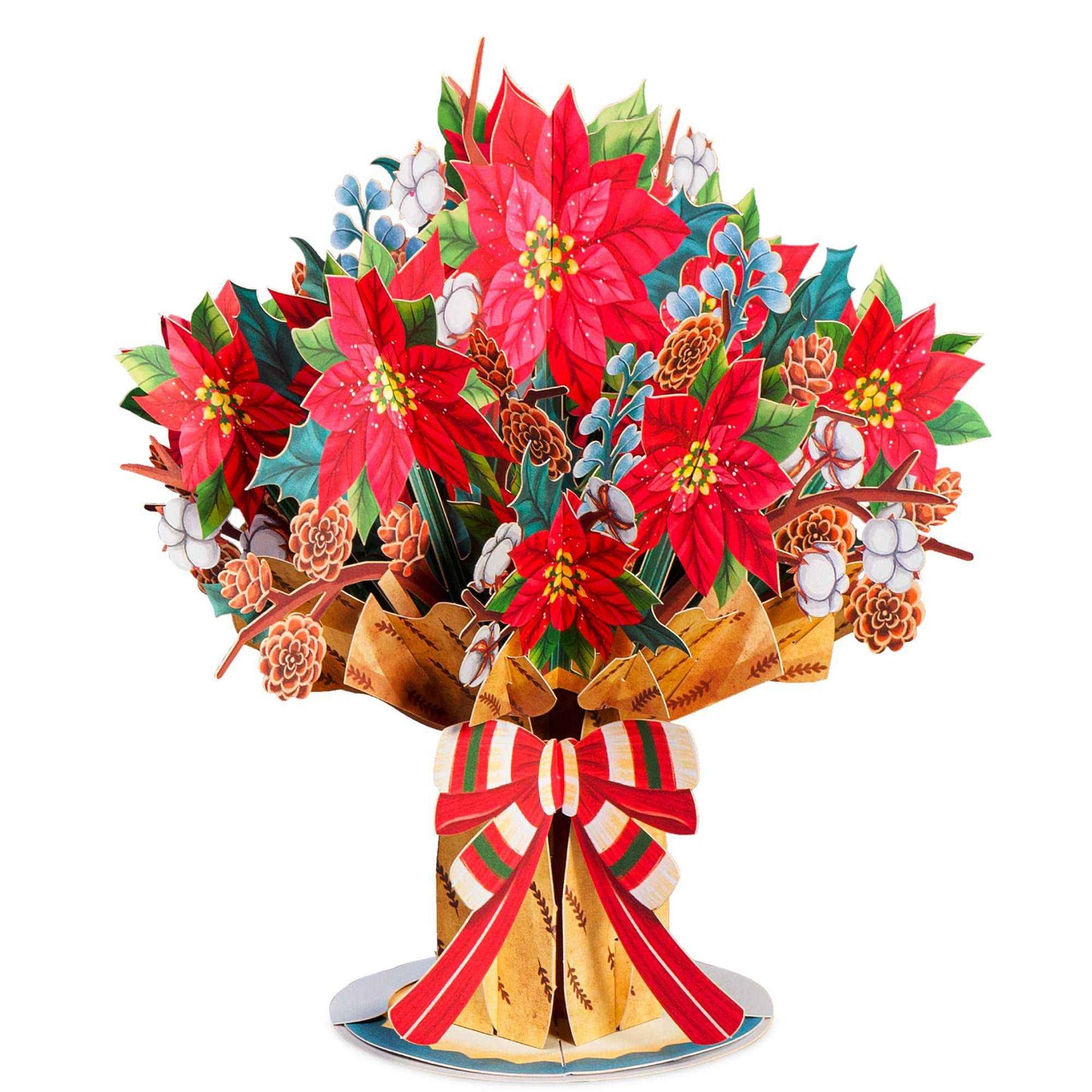 HugePop Christmas Spirit Flower Bouquet Pop Up Card