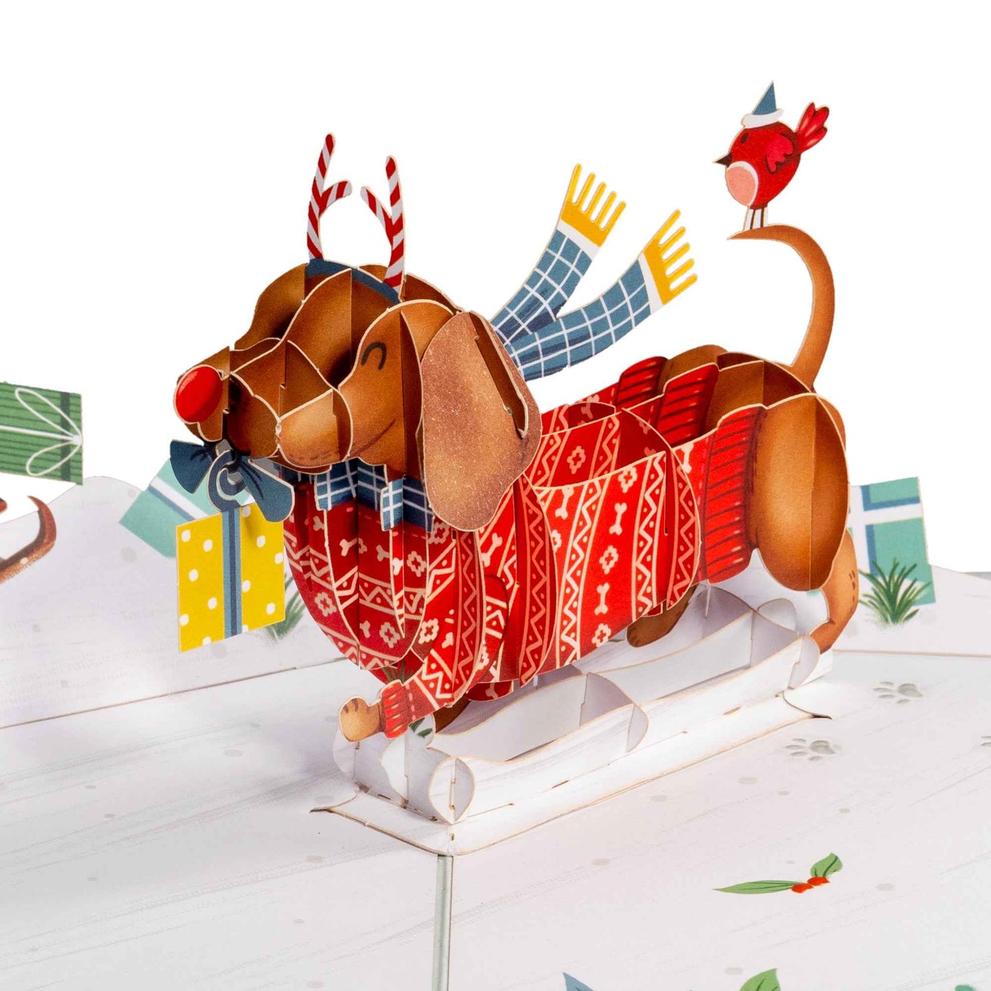 Woofy Christmas Pop Up Card, with Keepsake