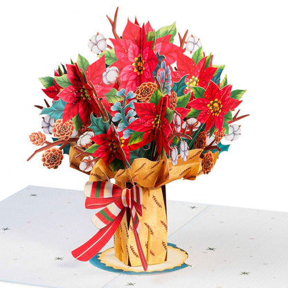 HugePop Christmas Spirit Flower Bouquet Pop Up Card
