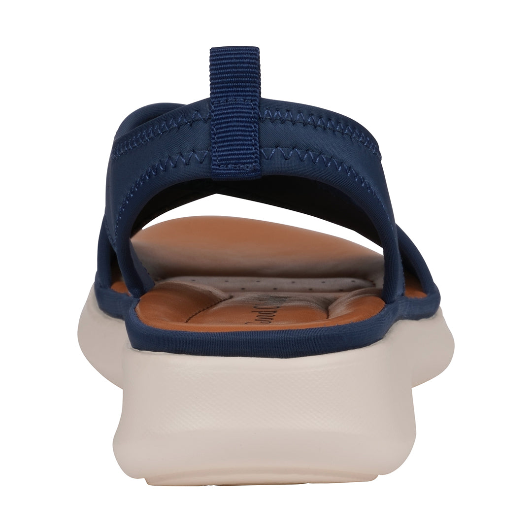 Women's Nixie Navy Stretch Lycra Wedge Sandals