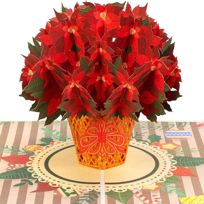 Poinsettias Plant Pop Up Card