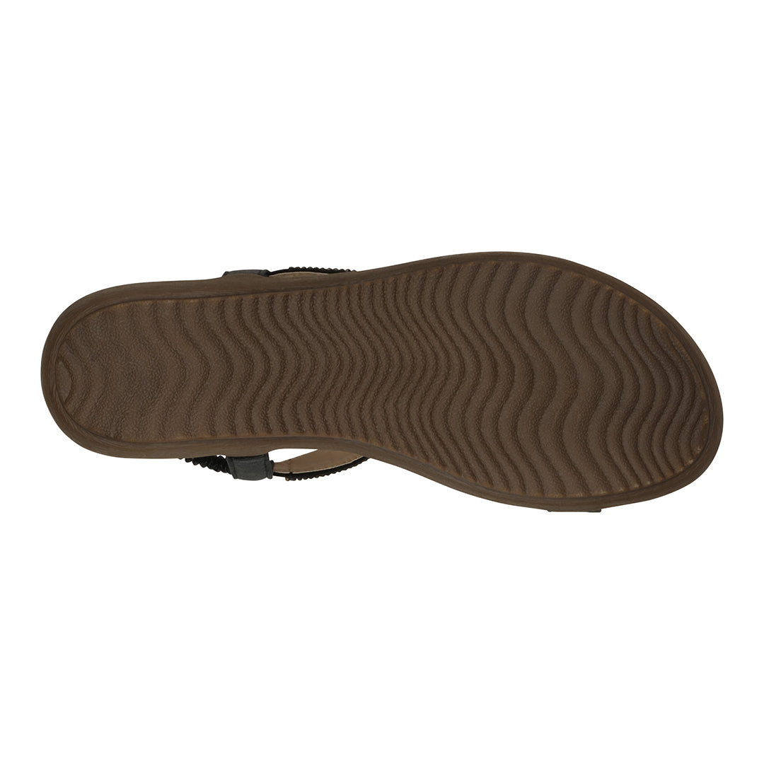 Women's Reille Black Jeweled Slingback Flat Sandals