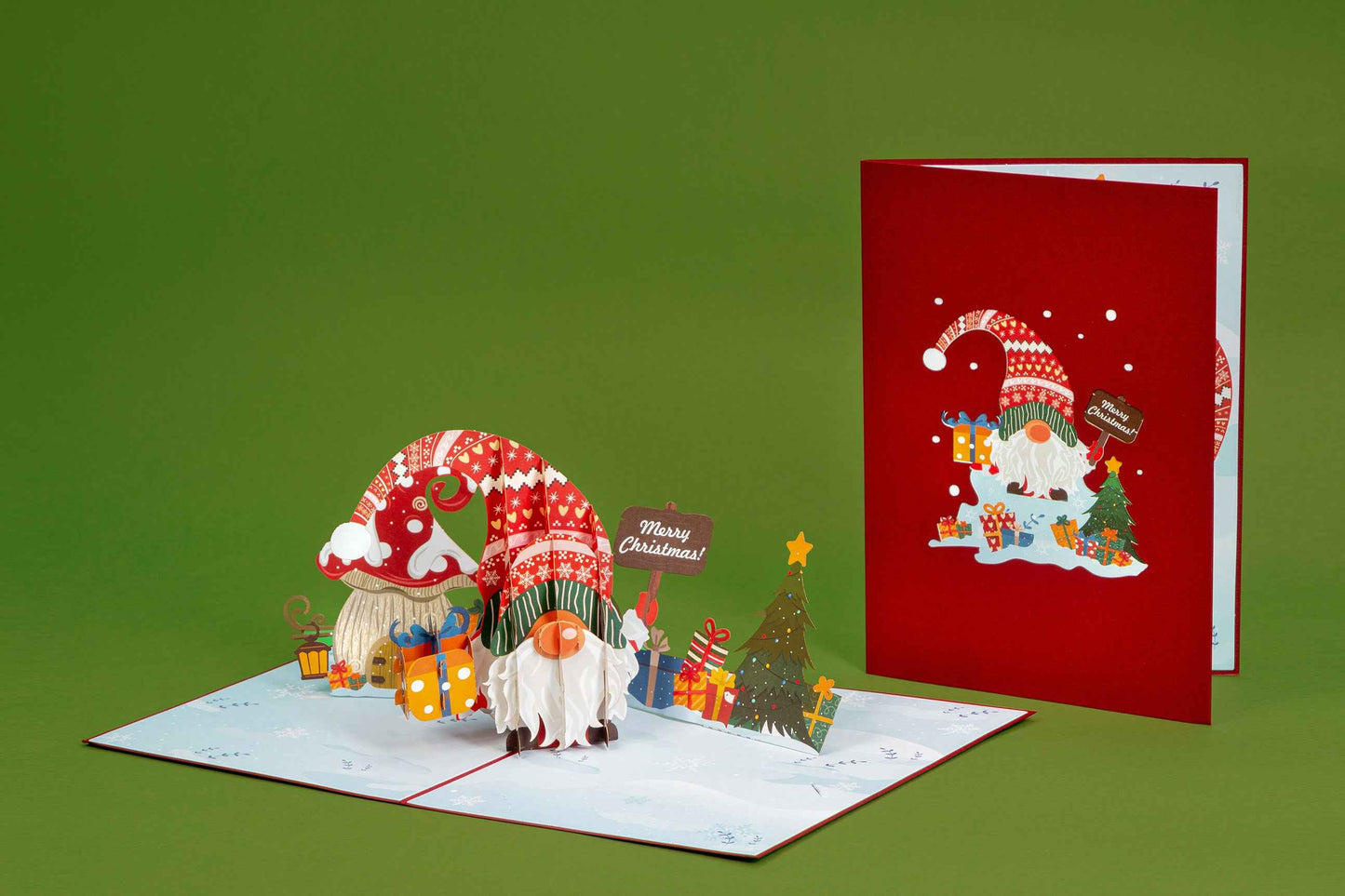 Santa Gnome Pop Up Card
