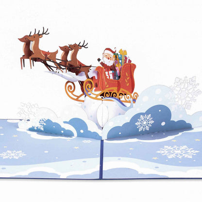 Santa Sleigh Pop Up Christmas Card