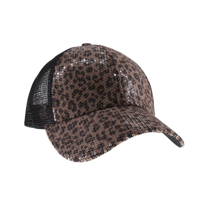 Clear Sequin Leopard C.C Ball Cap