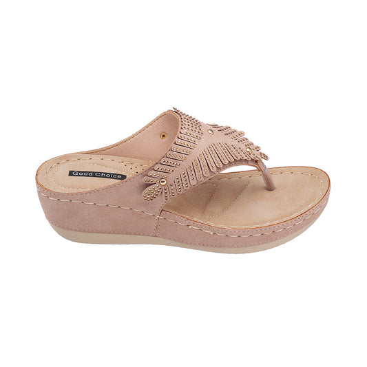 Virginia Blush Wedge Sandal