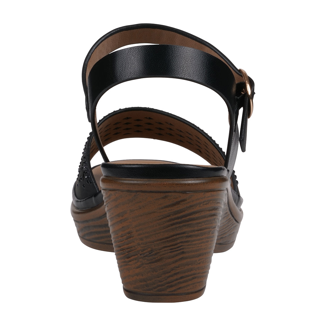 Women's West Black Wedge Sandals
