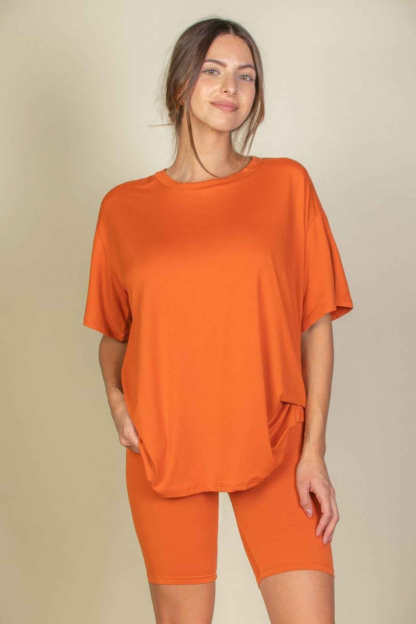 Loose Fit Top & Biker Shorts Set