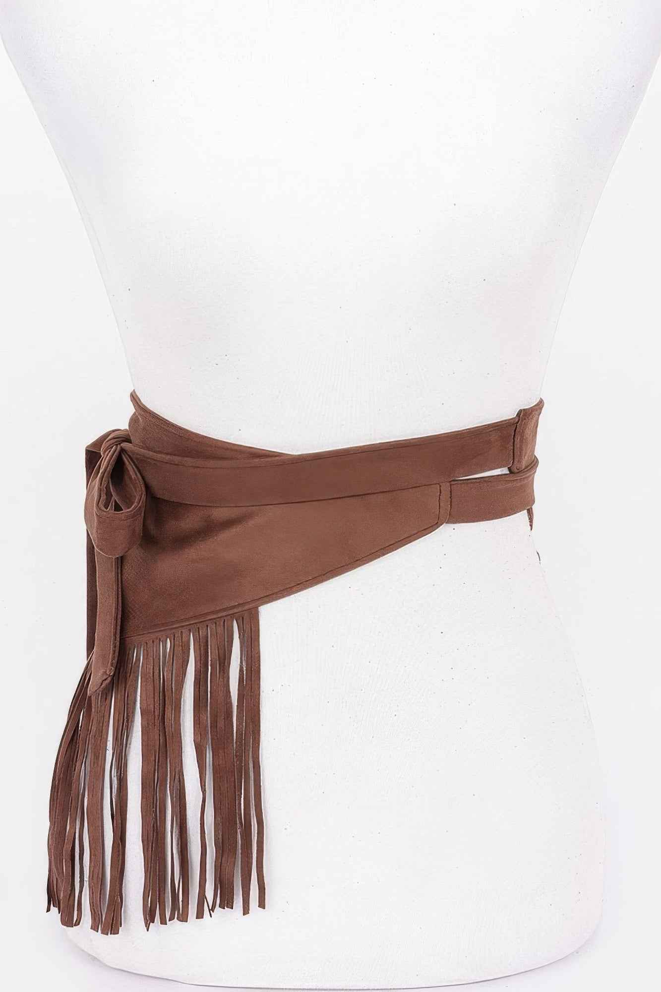 Faux Suede Fringe Belt