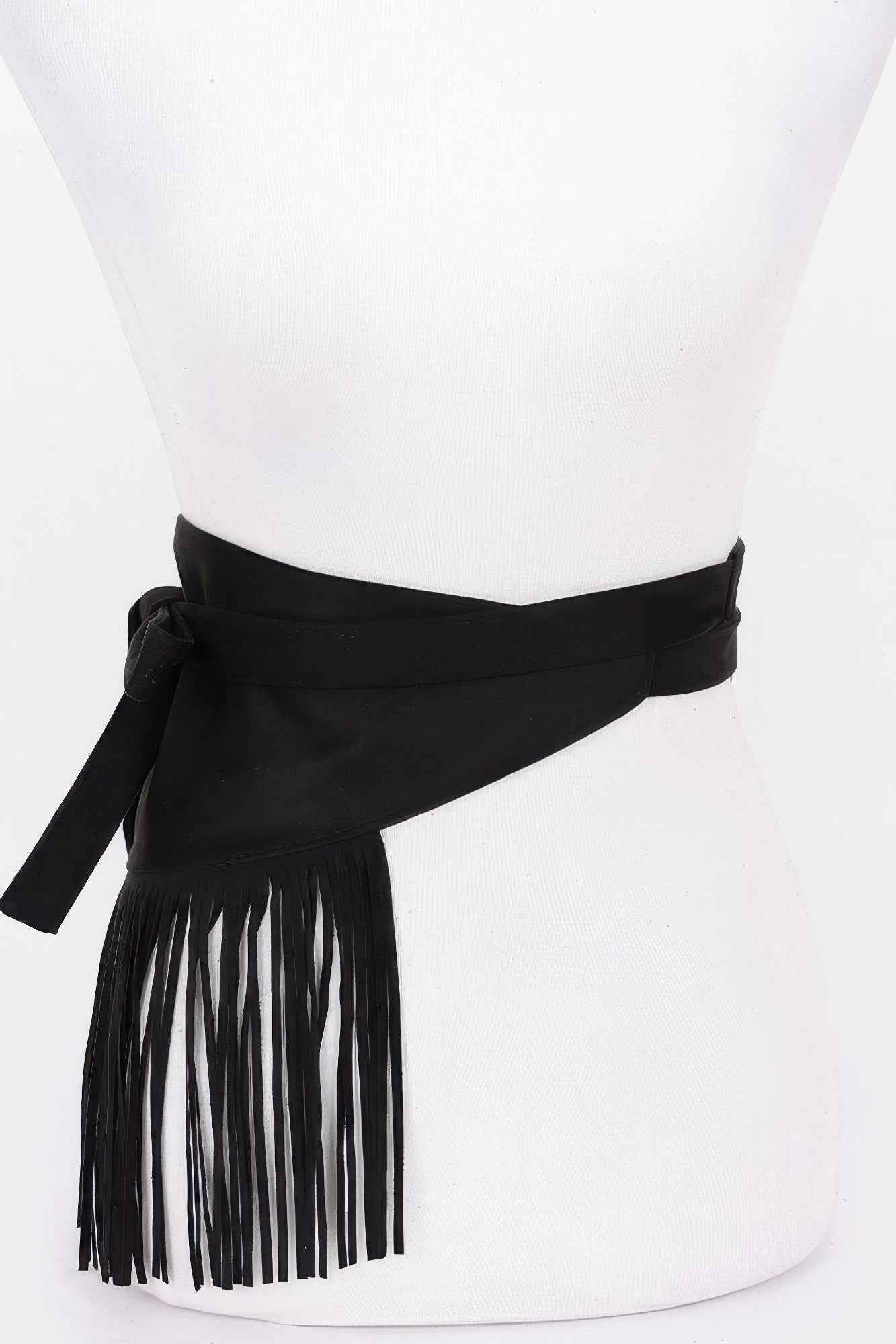 Faux Suede Fringe Belt