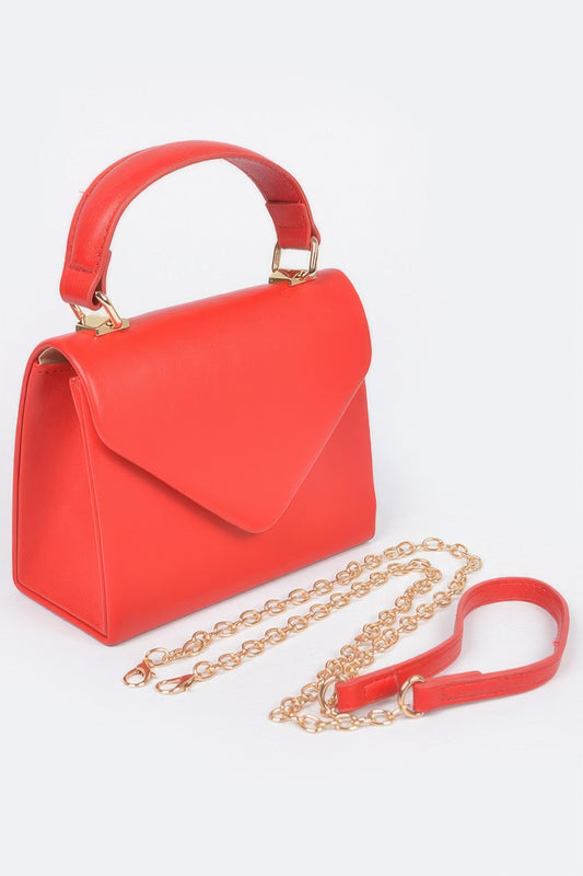 Faux Leather Simple Handle Clutch - It's a Girly Place