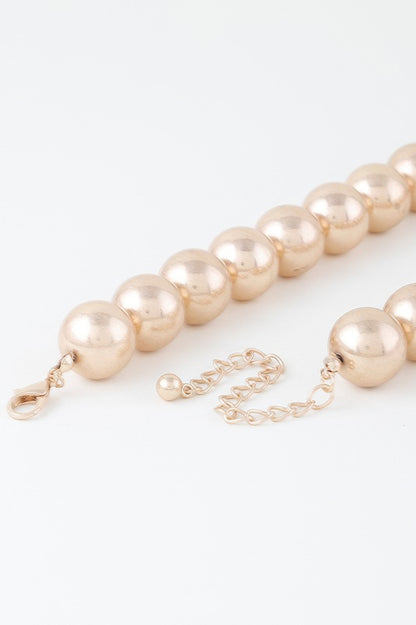 Shiny Statement Beaded Necklace - It's a Girly Place