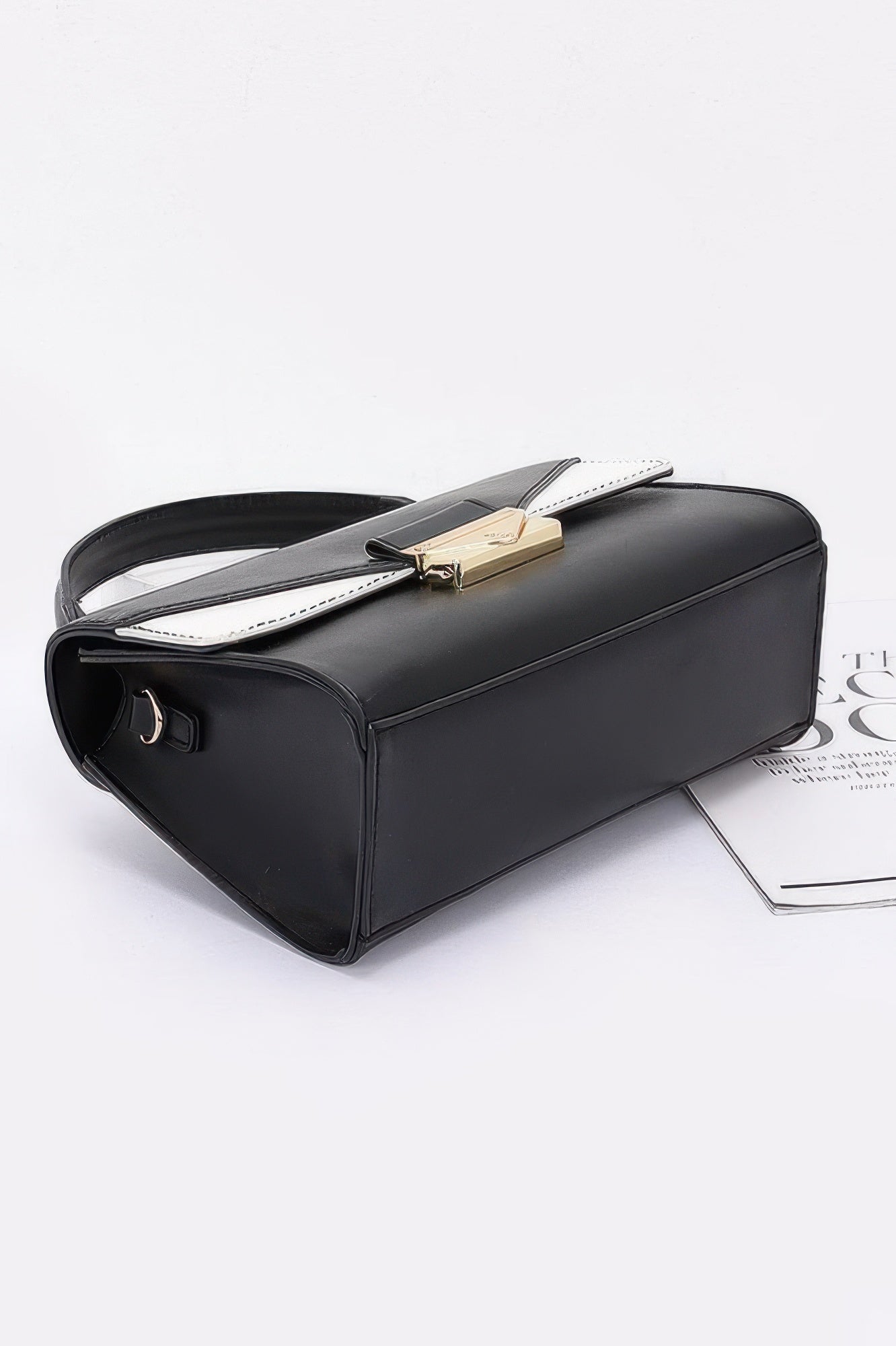 Faux Leather Two Tone Flap Bag - It's a Girly Place