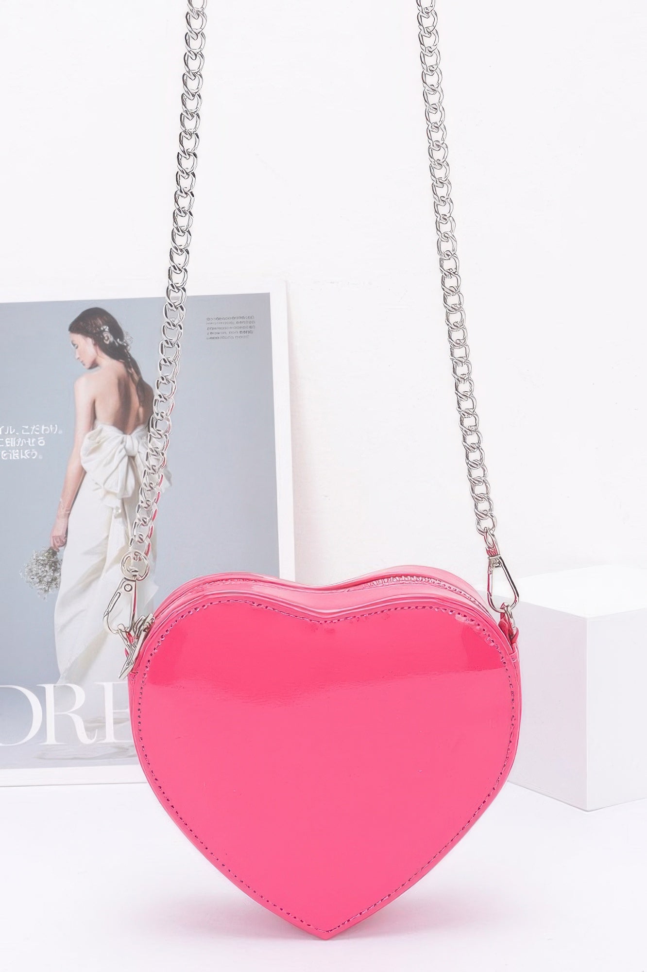 Enamel Heart Shape Crossbody Bag - It's a Girly Place