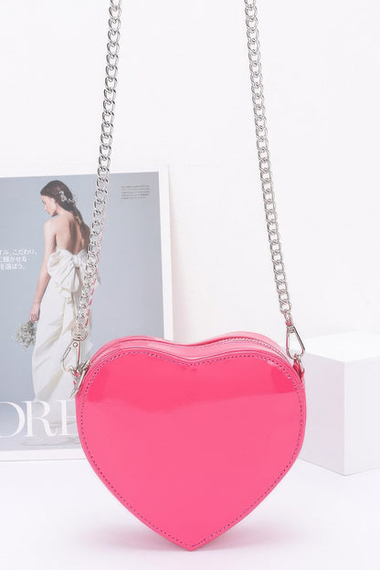 Enamel Heart Shape Crossbody Bag - It's a Girly Place