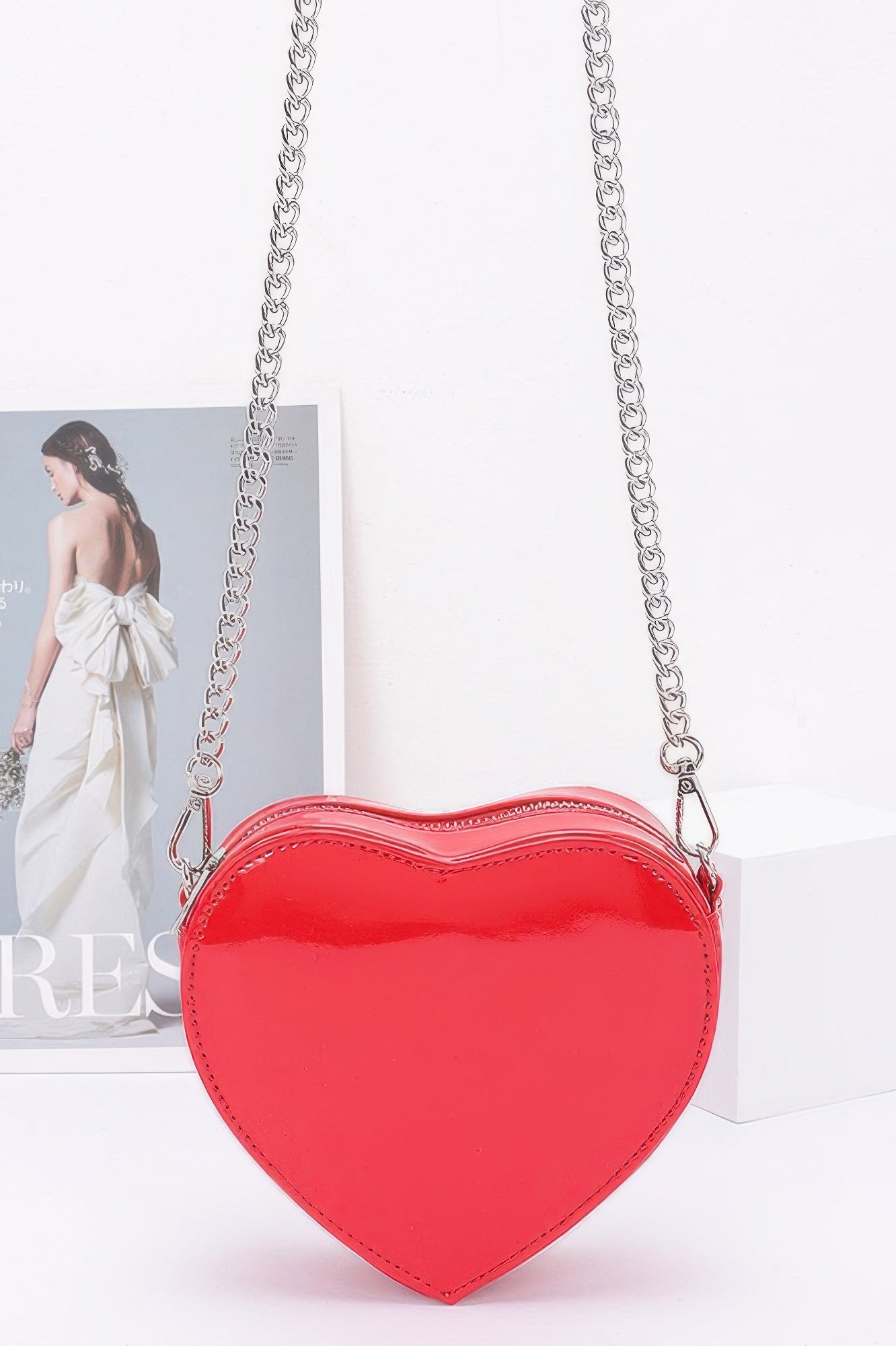 Enamel Heart Shape Crossbody Bag - It's a Girly Place