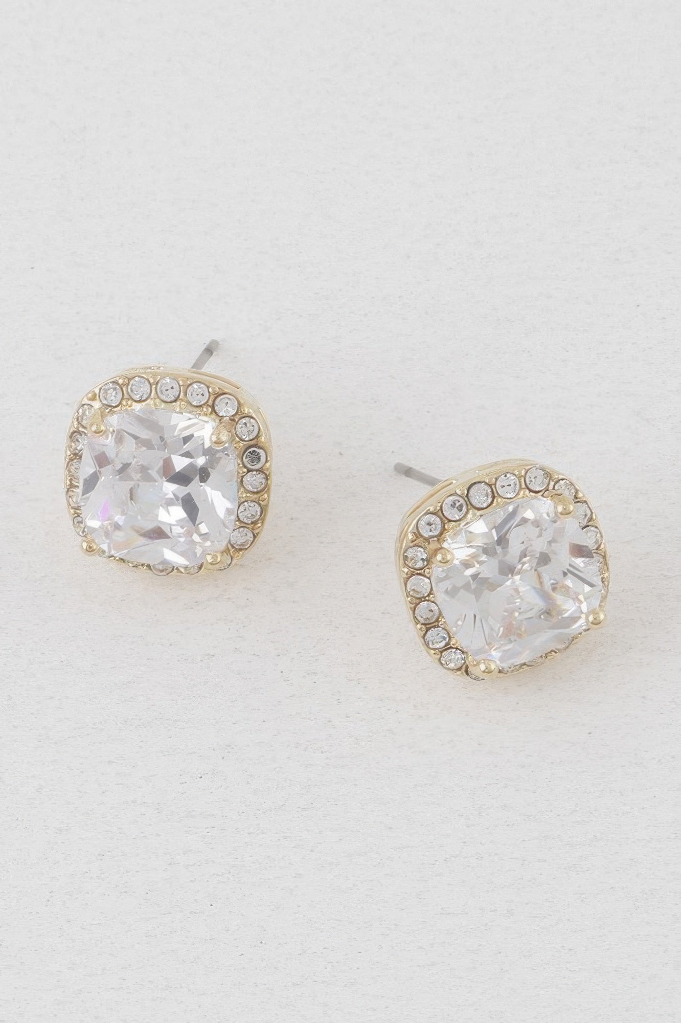 Rounded Square Rhinestone Earrings - It's a Girly Place
