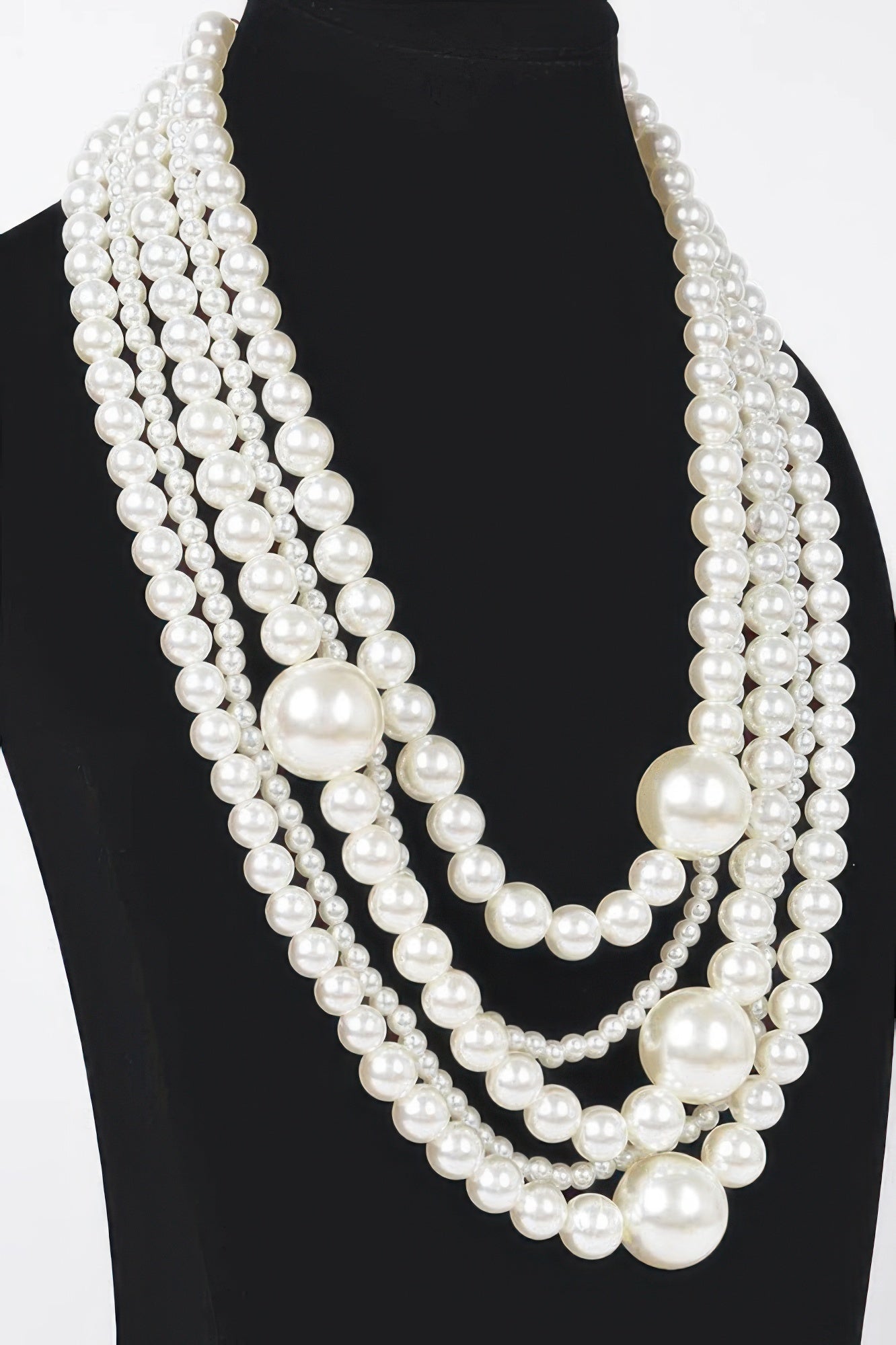 Multi Pearl Layered Necklace W/earring - It's a Girly Place