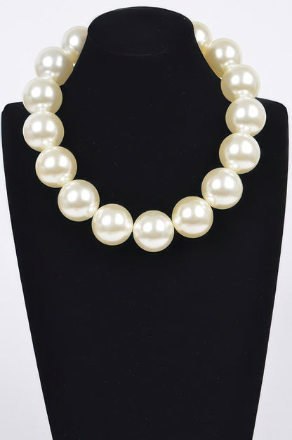 Big Round Pearl Necklace - It's a Girly Place