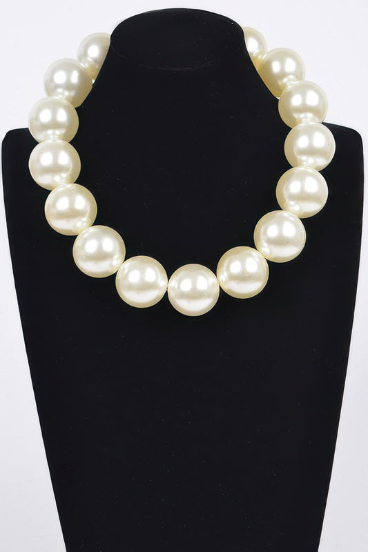 Big Round Pearl Necklace - It's a Girly Place