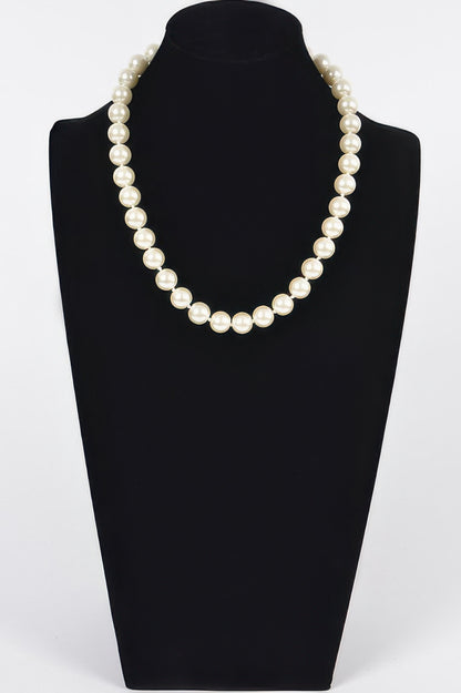 Simple Pearl Bead Lined Necklace - It's a Girly Place