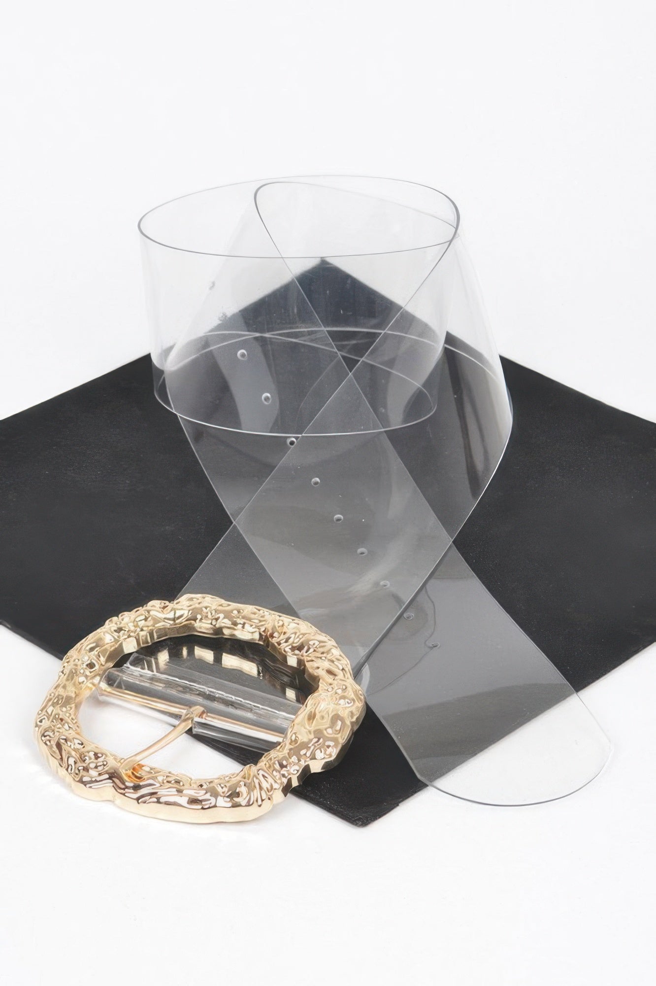 Big Vintage Round Metal Buckle Clear Plussize Belt - It's a Girly Place