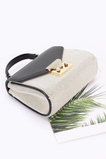 Canvas Top Handle Flap Bag - It's a Girly Place