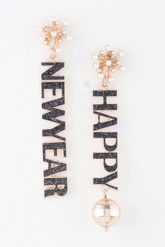 Happy New Year Drop Earrings - It's a Girly Place