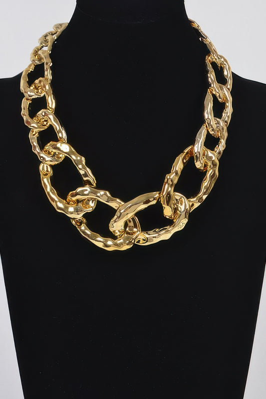 Hammered Link Chain Necklace - It's a Girly Place