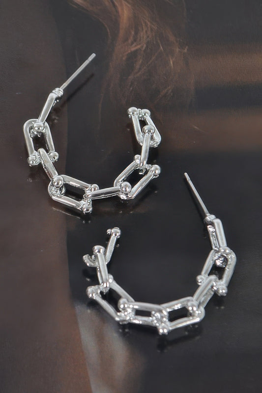 Chain Hoop Earrings - It's a Girly Place