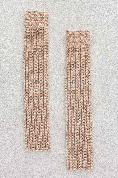 Rhinestone Curtain Drop Earrings - It's a Girly Place