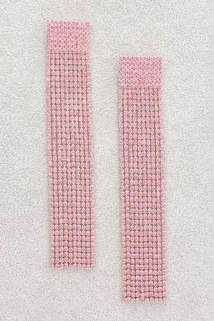 Rhinestone Curtain Drop Earrings - It's a Girly Place